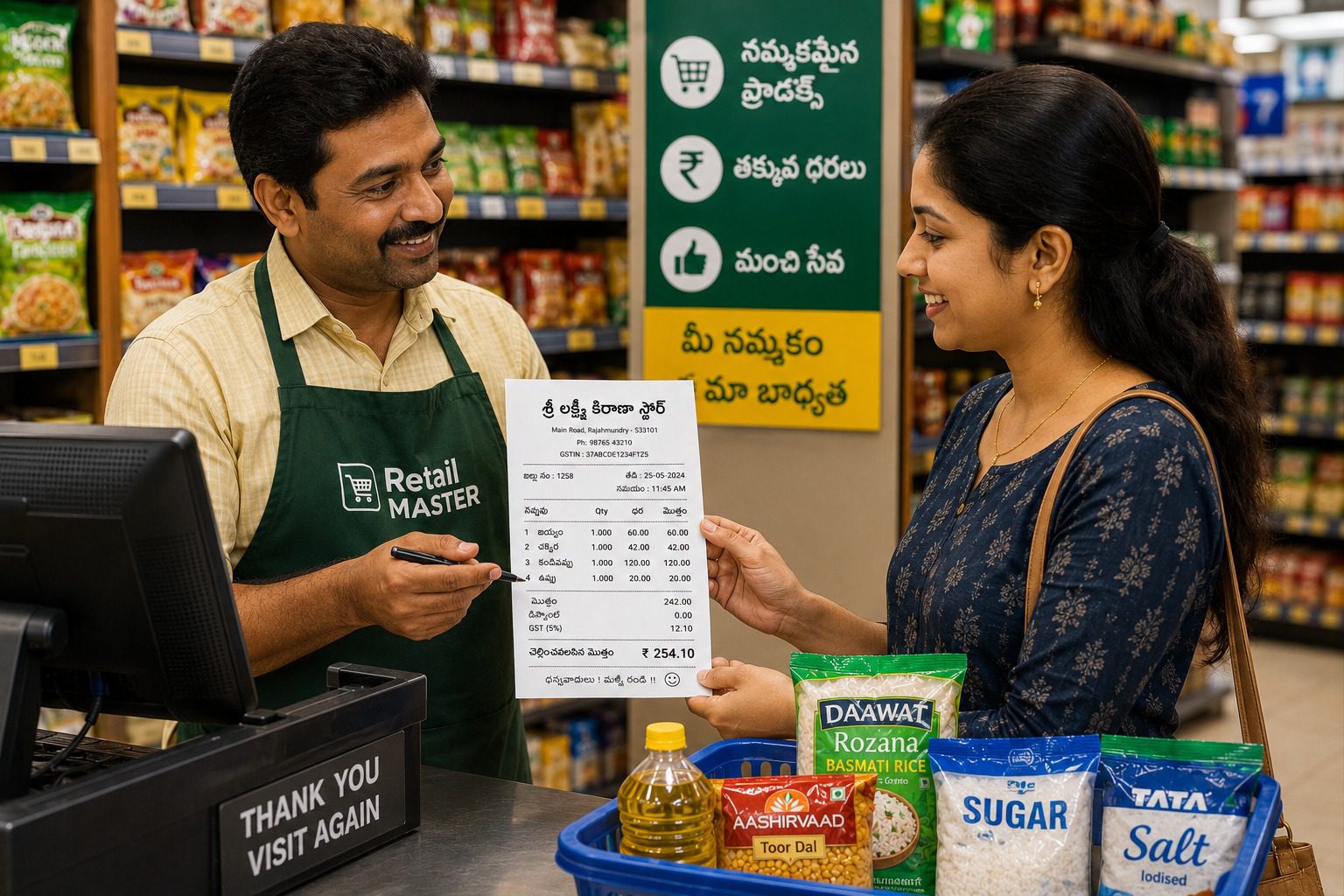 Telugu Billing Software for Supermarkets